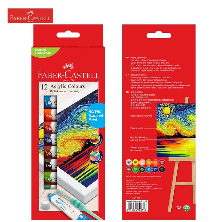Faber-Castell Acrylic Colour 12ml 12's
