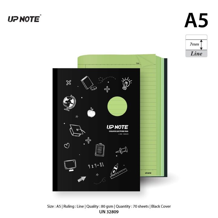Up Note Colour Lecture Pad Notebook A5 80gsm 70's - Line