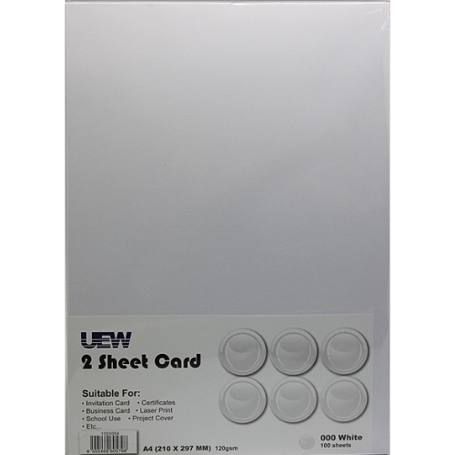 UEW 2 Sheet Card A4 120gsm 100s
