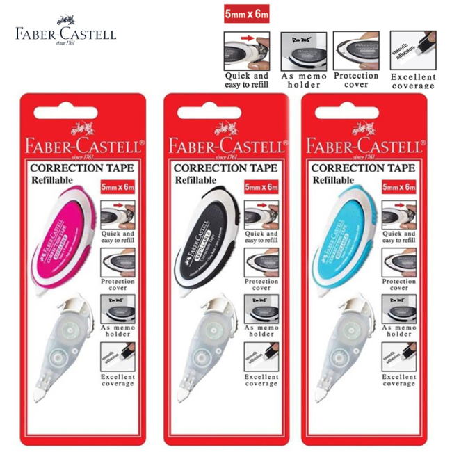 Faber-Castell Correction Tape Blister + Refill 5mm x 6m