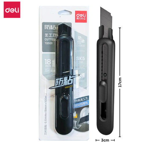 Deli Autolock Cutter 18mm TD501 Black