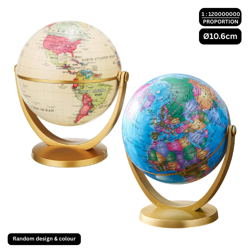 PVC Globe 10.6cm Blue/Beige