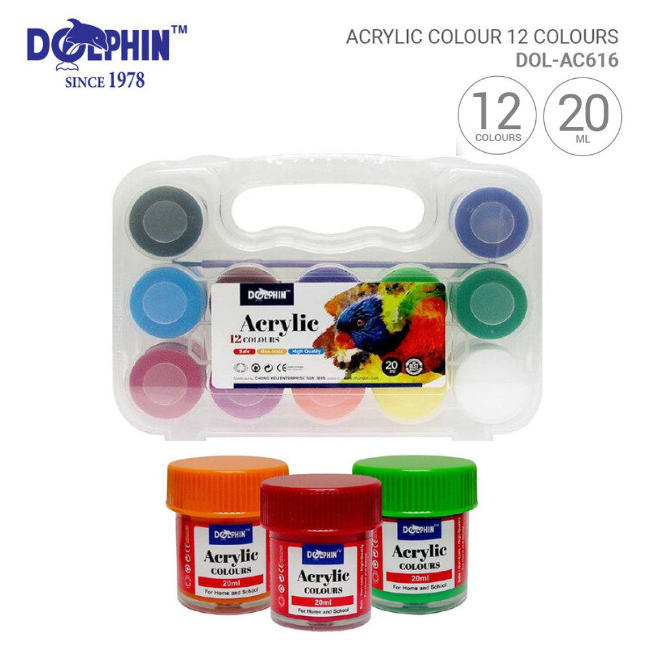 Dolphin Acrylic Poster Colour 12's