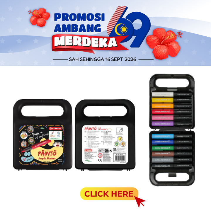 Merdeka@Stabilo Painto Acrylic Marker 791/12 12's