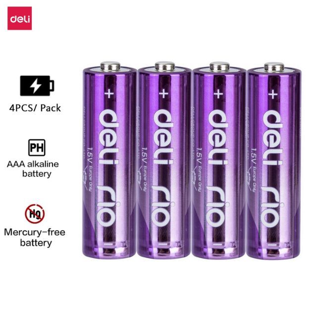 Deli Rio Color Alkaline Battery AAA LR03 1.5V (4pcs)