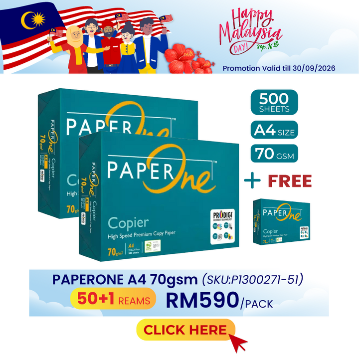 Promo@50reams PaperOne Green Box A4 Paper 70gsm 500's