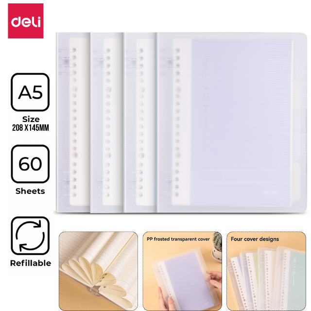 Deli Loose Leaf Notebook A5 60 Sheets