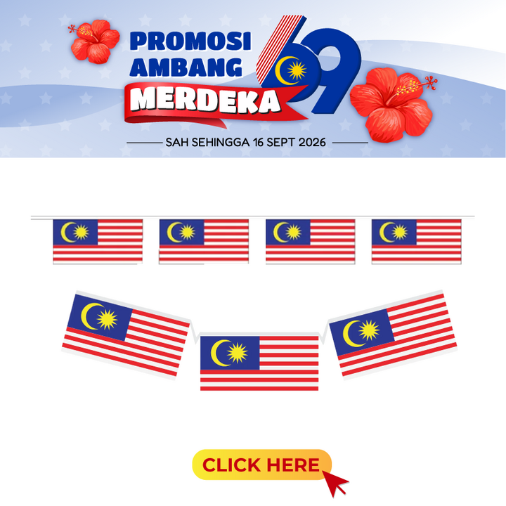 Merdeka@Bunting Flag - Malaysia 6x12 12's/15's