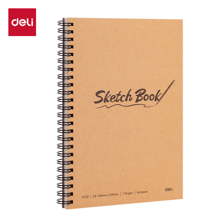 Deli A5 Sketch Book 40's 110gsm