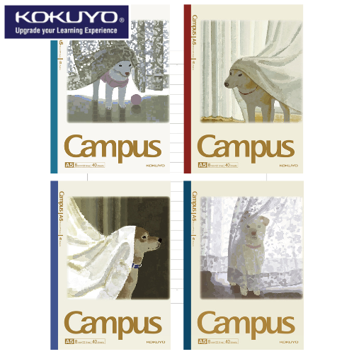 KOKUYO Campus AC Illustrator Notebook A5 40P Curtains and Puppies (WAC-CDNA54-J155)