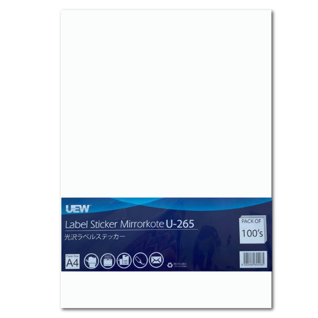 UEW Label Sticker A4 Mirrorkote