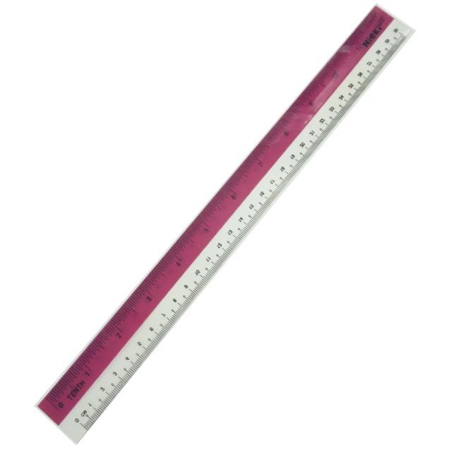 Nieki Plastic Ruler 30cm Half Colour