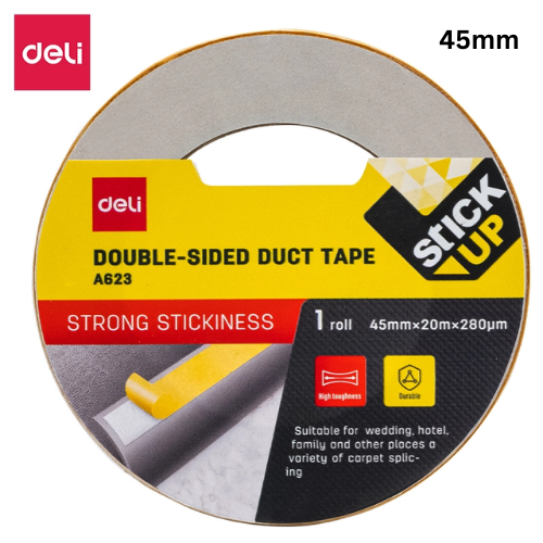 Deli Double Sided Duct Tape 45mm*20m*280m A623 Brown