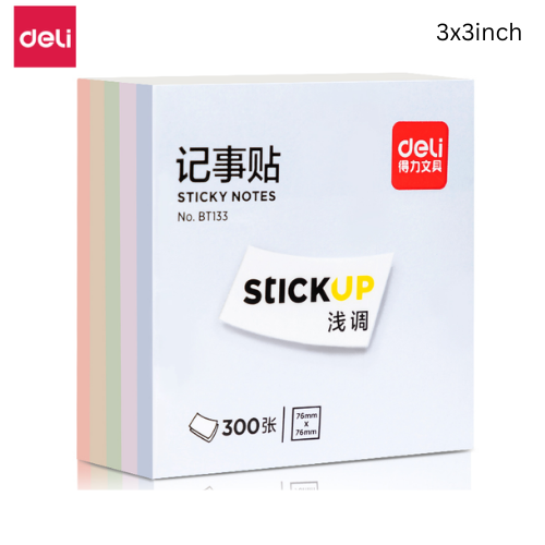Deli Sticky Notes Morandi Asst Colours 76x76mm 300's