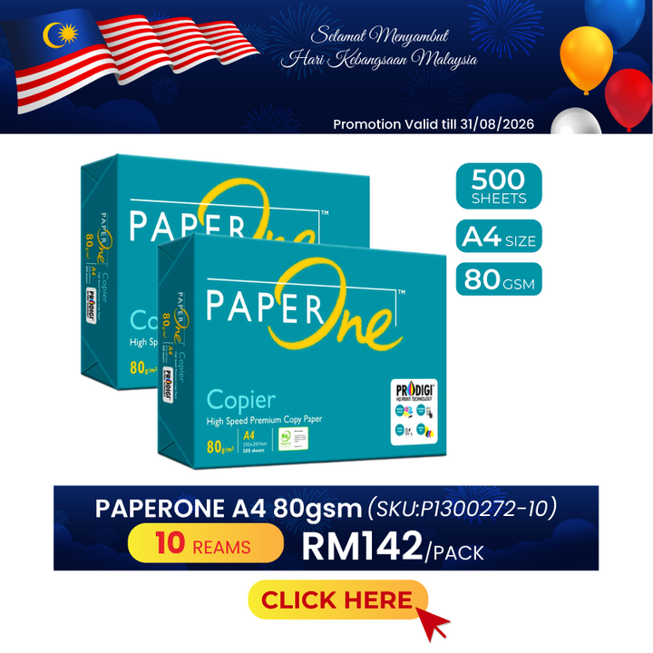 Promo@10reams PaperOne Green Box A4 Paper 80gsm 500's