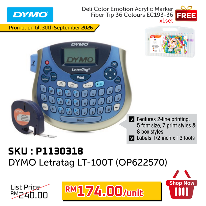 Promo@DYMO Letratag LT-100T (OP622570/2174564)