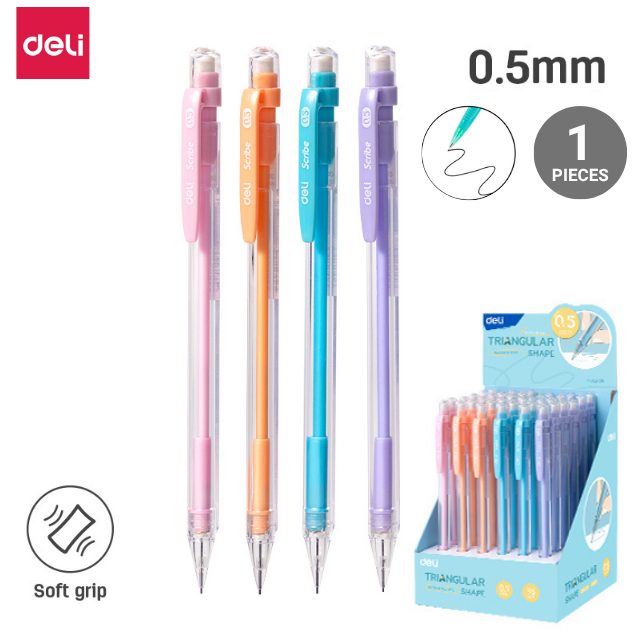 Deli Mechanical Pencil U502-05 0.5mm Asst Colour
