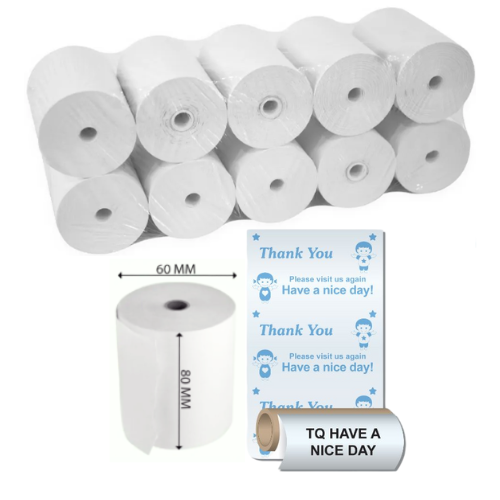 Thermal Paper 80x60x12mm 10's