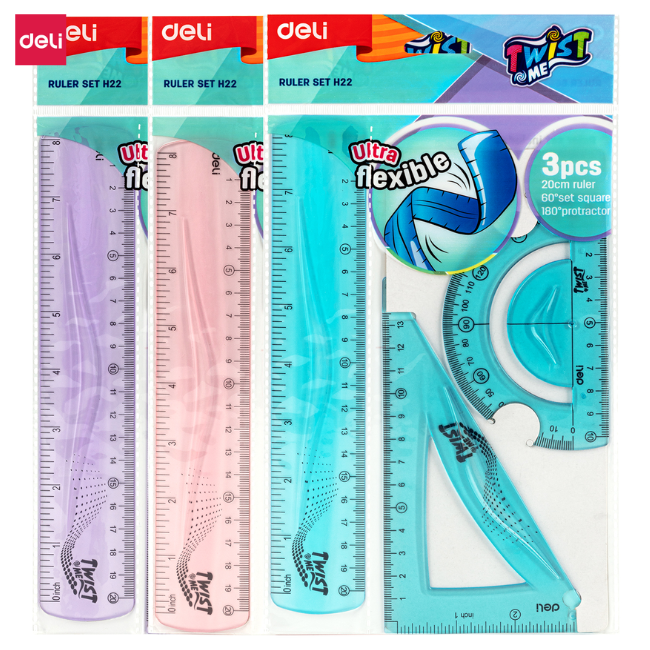 Deli Ultra Flexible Ruler Sets 3pcs