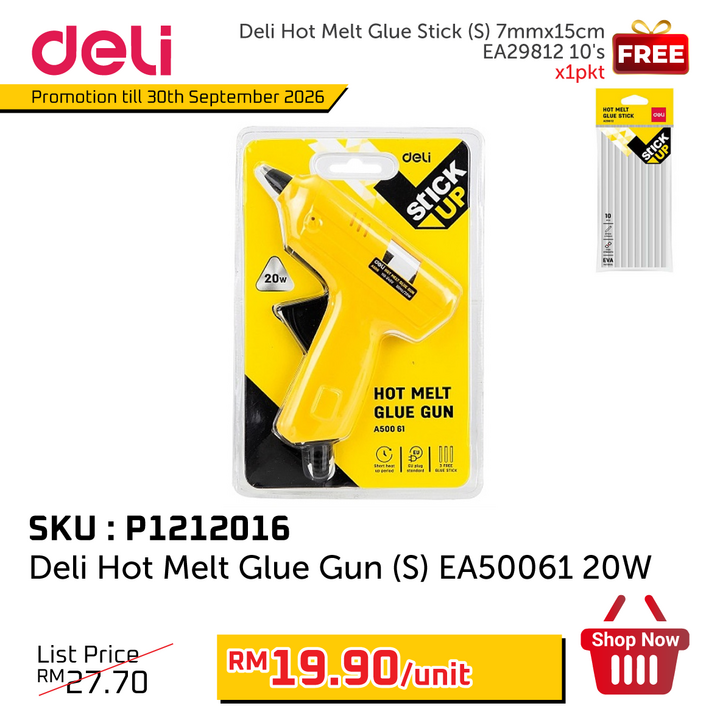 Promo@Deli Hot Melt Glue Gun (S) EA50061 20W
