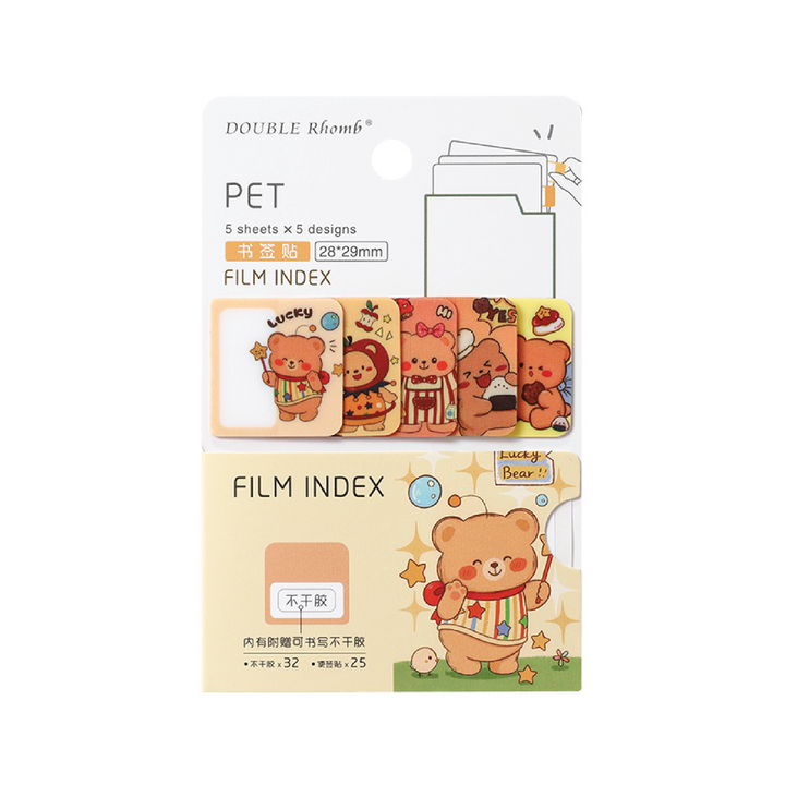 Double Rhomb PET Film Index Bear 5's 28x29mm