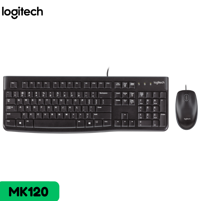 Logitech Combo Keyboard & Mouse MK120 - Black