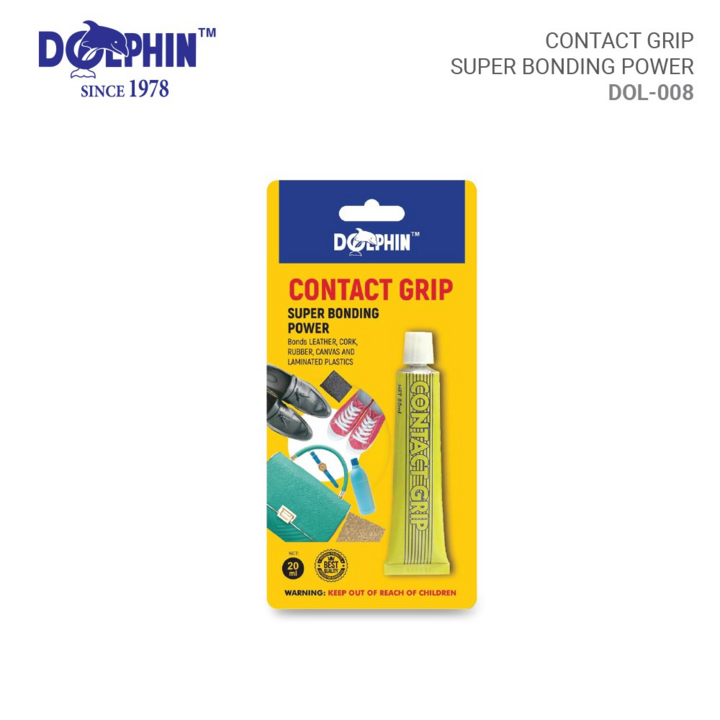 Dolphin Contact Grip Glue for Leather, Rubber, Canvas 20ml