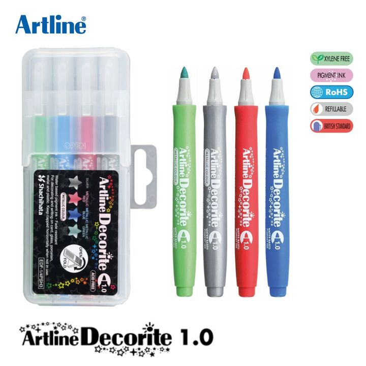 Artline Decorite Bullet Style Marker EDF-1/4PSH3 1.0mm - 4 Color Set 3