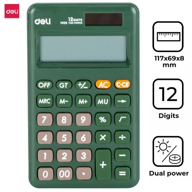 Deli Portable Calculator M120 (12 Digits)