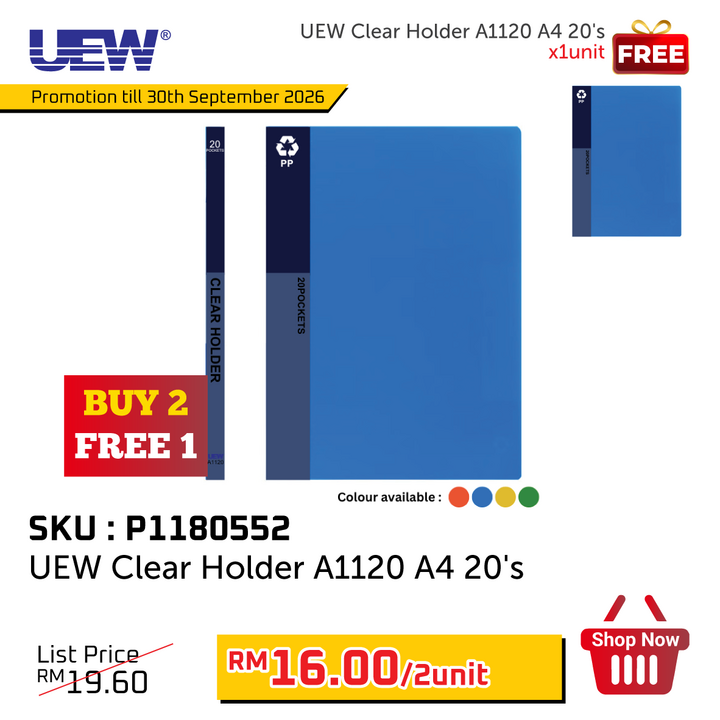 Promo@UEW Clear Holder A1120/TS20 A4 20's
