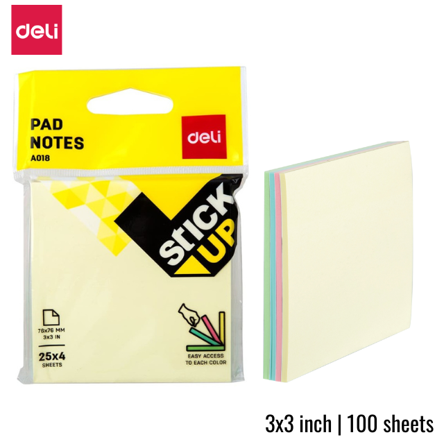 Deli Sticky Notes 76x76mm 100's