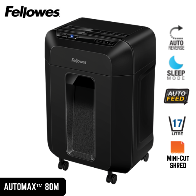 Fellowes Paper Shredder Automax 80M A4 Mini Cut 8's