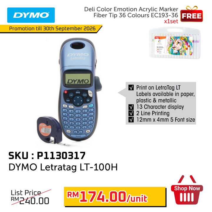Promo@DYMO Letratag LT-100H (OP19759/19754/1782120/1749027/2174534/2174538