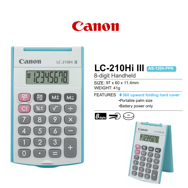 Canon Pocket Calculator LC-210HI III (8 Digits)