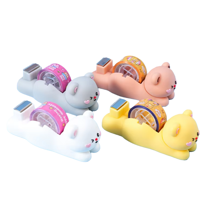 Miax Mini Tape Dispenser Cream Bear