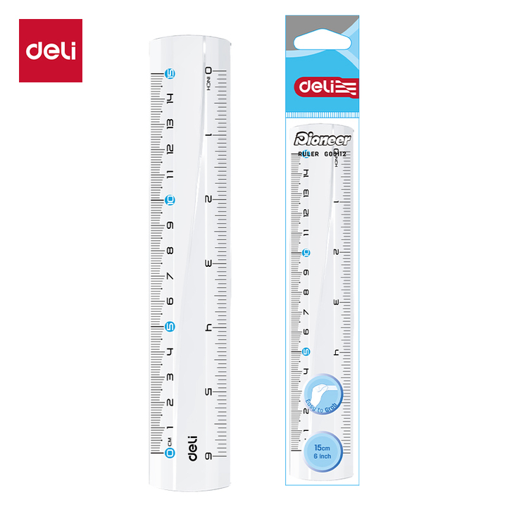 Deli Transparent Ruler 6"