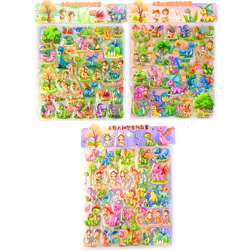 Cave Man and Dinosaurs Cute Stickers SY0923