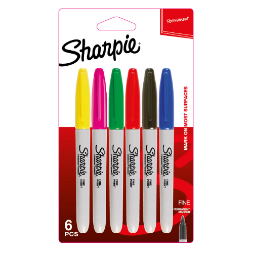Sharpie Permanent Marker Fine BL6 - Asst Set 2