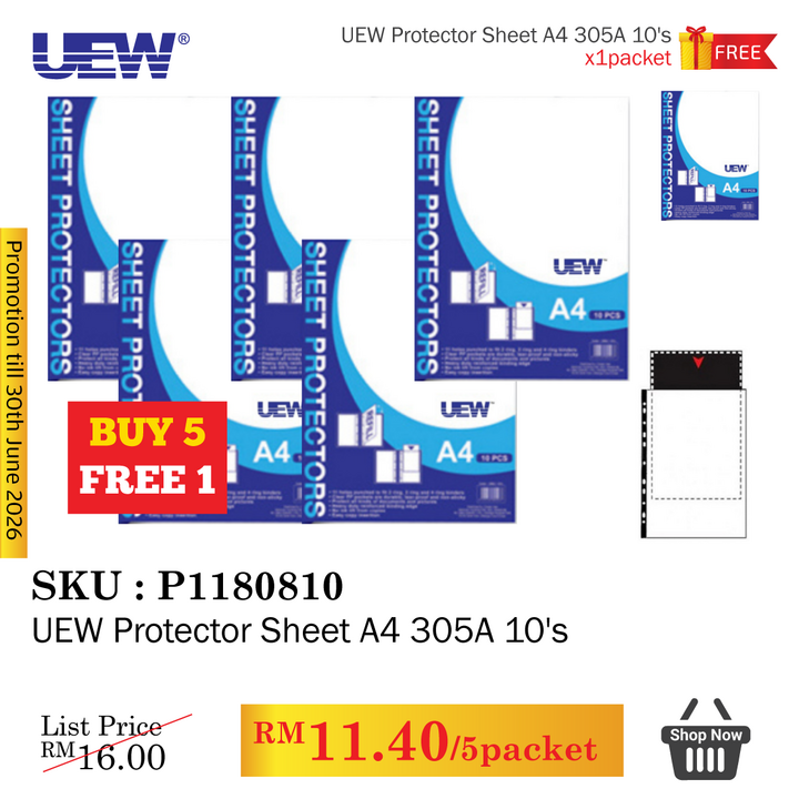 Promo@UEW Protector Sheet A4 305A 10's