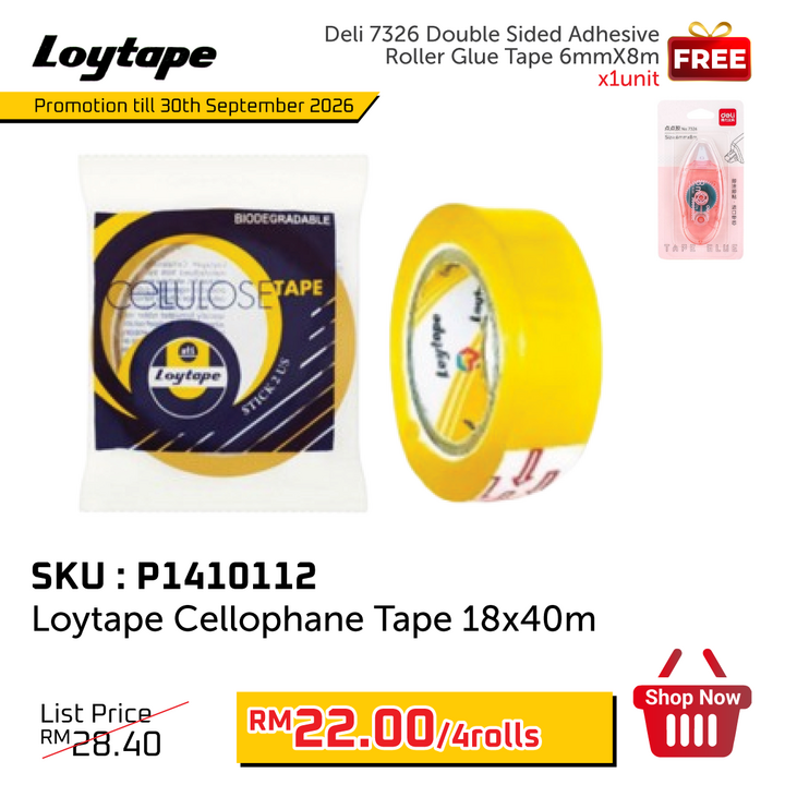 Promo@Loytape Cellophane Tape 18x40m