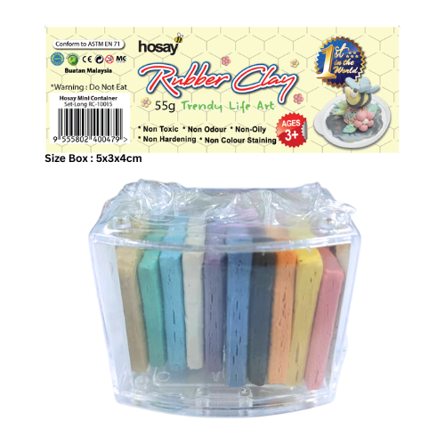 Hosay Rubber Clay Mini Container Set 55g