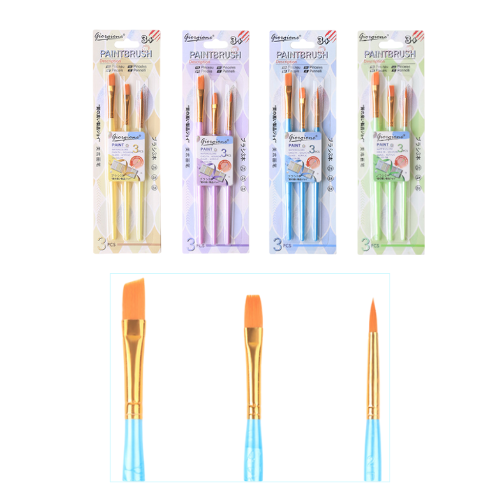 Giorgione Paint Brushes Set 3's (1 Angular Shader, 1 Flat, 1 Slint)
