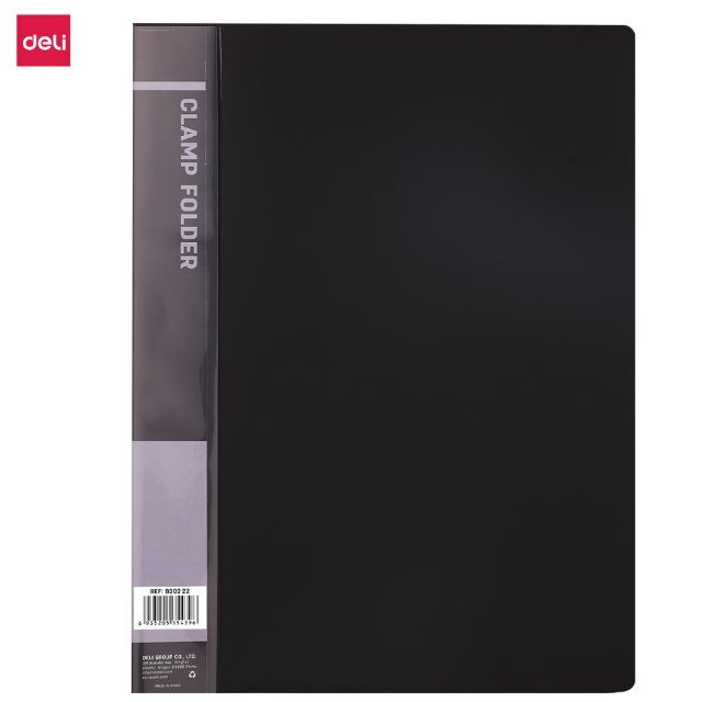 Deli Clamp Folder PP Cover Black