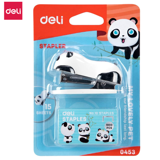Deli Mini Panda Stapler + No.10 Staples