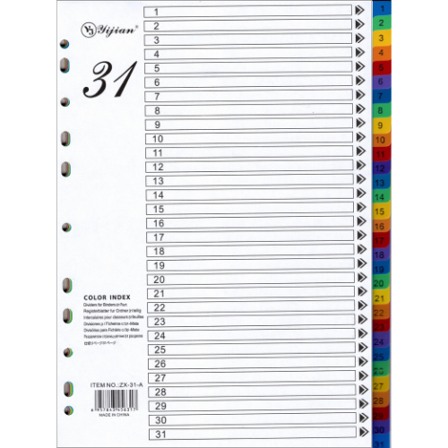 YIJIAN PP Index Divider A4 Number