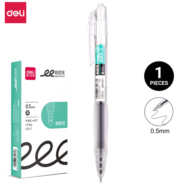 Deli Gel Pen ST Tip 0.5mm S08-E Black