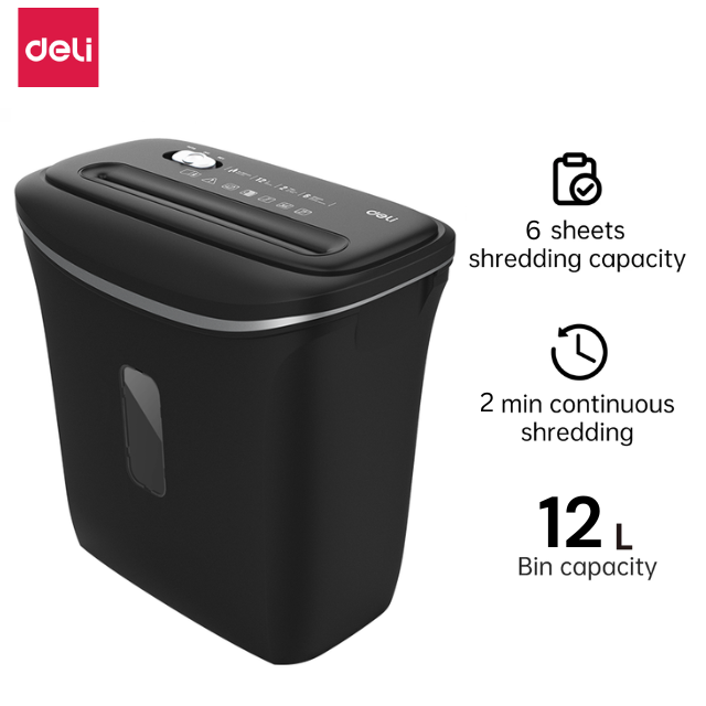 Deli Paper Shredder A4 6'sheets