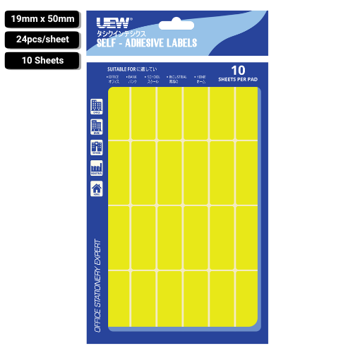 UEW Label sticker 19x50  10's Colour