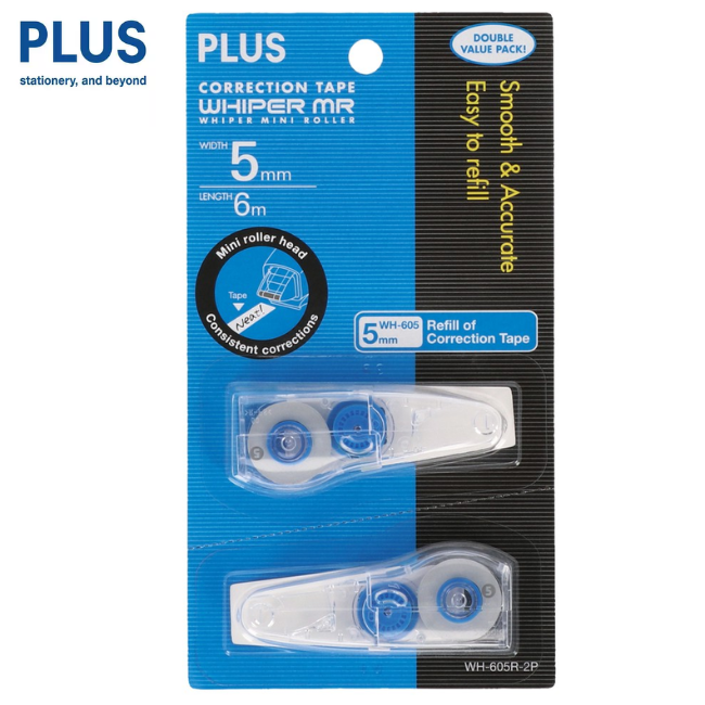 Plus Whiper MR Refill Correction Tape 2's 5mm x 6m