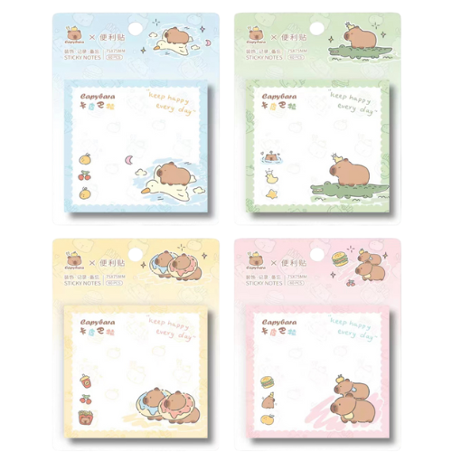 Capybara Sticky Notes 7.5 x 7.5cm 60's